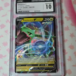 Pokemon TCG Rayquaza V Crown Zenith Ultra Rare Holo CGC 10 100/159 - Image 1