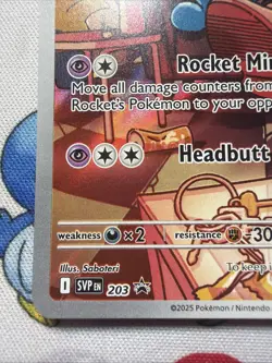 Pokemon Team Rocket's Wobbuffet 203 SV10 Promo Full Art Holo NM - Image 5