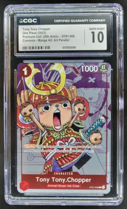 2022 ONE PIECE TONY TONY CHOPPER MANGA ALT ART ST01-006 CGC 10 A PT - Image 1