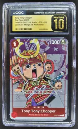 2022 ONE PIECE TONY TONY CHOPPER MANGA ALT ART ST01-006 CGC 10 PRISTINE A PT - Image 1
