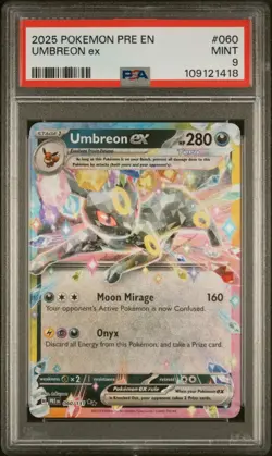 2025 POKEMON PRE EN-PRISMATIC EVOLUTIONS #060 UMBREON EX PSA 9 - Image 1