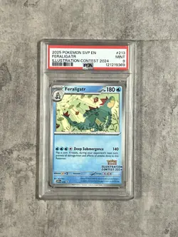 2025 Black Star Promo Illustration Contest 2024 # 213 Feraligatr PSA 9 Card - Image 1