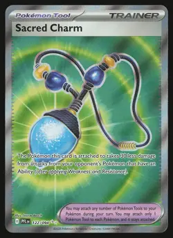 ME02: Phantasmal Flames Sacred Charm #122/094 Ultra Rare Pokemon Card - Image 1