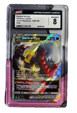 Darkrai VSTAR 099/189 Astral Radiance Ultra Rare Holo CGC 8 Pokemon Card - Image 1