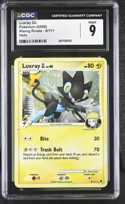 CGC 9 MINT Luxray GL 2009 Rising Rivals 9/111 Holo Pokemon Card - Image 1