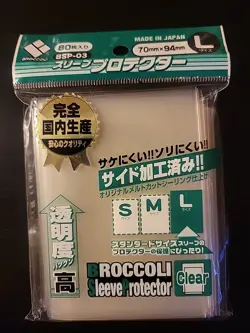 Broccoli 80 Card Sleeve Protector BSP-03 Clear L size Oversleeves Made in Japan - Image 1
