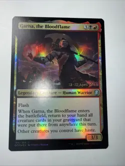 MTG FOIL Garna, the Bloodflame Prerelease Dominaria - Promo: Date Stamped #194s - Image 1