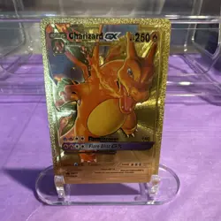 Pokemon TCG Charizard GX Gold Foil Full Art Card SM211 250 HP Dragon Type - Image 1