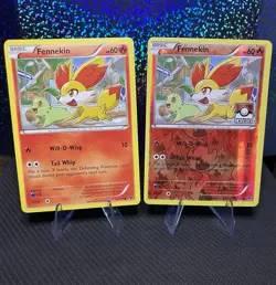 Fennekin 10/124 Fates Collide Reverse Holo Pokemon League Stamp & Regular Common - Image 1