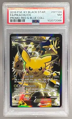 2016 Pokemon XY Red Blue Promo XY124 Pikachu EX PSA 7 102072086 - Image 1