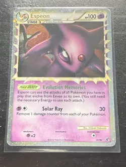 Pokemon Espeon Prime 81/90 Undaunted Holo Ultra Rare Stage 1 100HP 2010 Card - Image 1