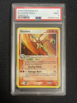 2005 Pokemon EX Emerald Blaziken Holo #1/106 PSA MINT 9 - Image 1