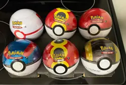 6 x Pokemon TCG Pokeball Tins - 18 Booster Packs Factory Sealed Costco - Image 1