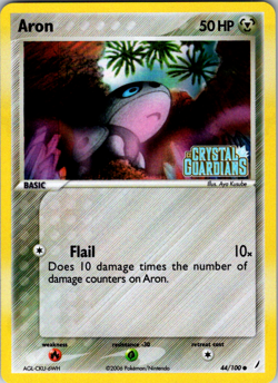 2006 POKEMON CRYSTAL GUARDIANS #44/100 ARON REVERSE HOLO STAMPED NM - Image 1