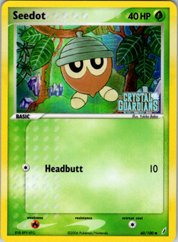 2006 POKEMON CRYSTAL GUARDIANS #60/100 SEEDOT REVERSE HOLO NM - Image 1