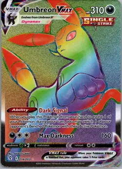 Umbreon VMAX Secret 214/203 SWSH07: Evolving Skies Pokemon TCG Secret Rare LP - Image 1