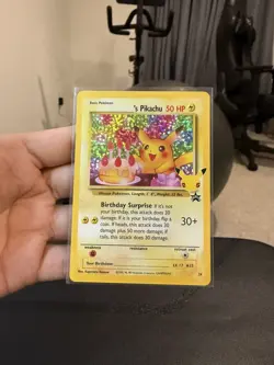 Birthday_'s Pikachu 24 Pokemon Celebrations Holo Black Star Promo Rare Fast Ship - Image 1