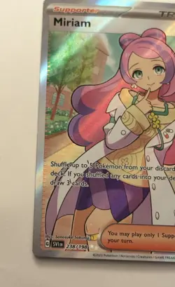Pokemon TCG Miriam Trainer Full Art Holo Scarlet & Violet Base Set - Image 4