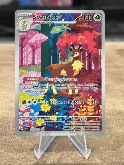 Sawsbuck - 166/162 Temporal Forces Illustration Rare Pokemon - NM - Image 1