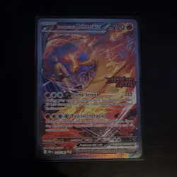 STAMPED Team Rocket's Moltres Ex 208/182 Destined Rivals Holo Pokemon - Image 1
