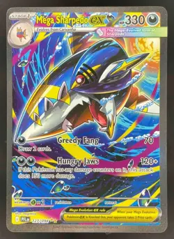 2025 Pokemon Phantasmal Flames #127 Mega Sharpedo ex Special Illustration Rare - Image 1