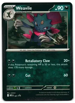 Weavile (Cosmos Holo) 021 - Mega Evolution Promo Pokemon TCG Holo - LP Card - Image 1