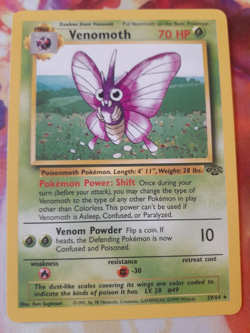 (Unlimited) Pokemon VENOMOTH Card JUNGLE Set 29/64 Non-Holo Rare WOTC MP - Image 1