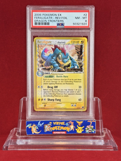 2006 Pokemon EX Dragon Frontiers FERALIGATR Reverse Foil Card #2/101 PSA 8 - Image 1