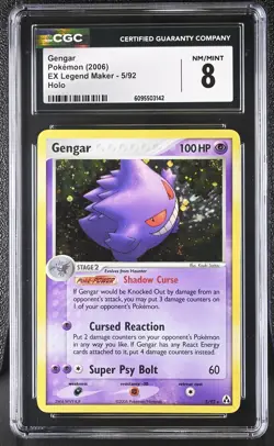 CGC 8 Gengar 5/92 Holo EX Legend Maker Pokemon Card - Image 1
