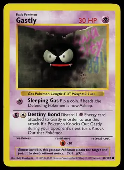 Pokemon Card - Gastly Base Set (Shadowless) 50/102 Common - Image 1
