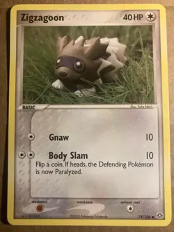 Zigzagoon Pokemon Card Emerald 74/106 LP - Image 1