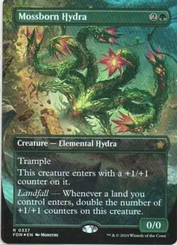 MTG: Foundations: Foil Borderless Mossborn Hydra: Lightly Played Condition - Image 1