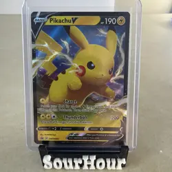 Pikachu V SWSH061 Full Art Promo Rare Pokemon Card NM Black Star Holo Foil - Image 1