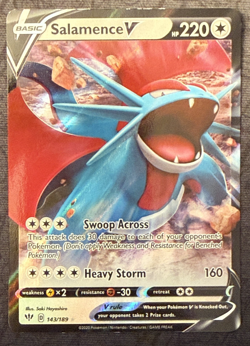 Pokemon Darkness Ablaze Salamence V Full Art 143/189 + 185/189 Lot of 2 - Image 4