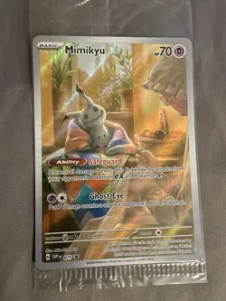 SEALED Pokemon Mimikyu SVP 075 Paldean Fates Full Art Holo Black Star Promo NM - Image 1
