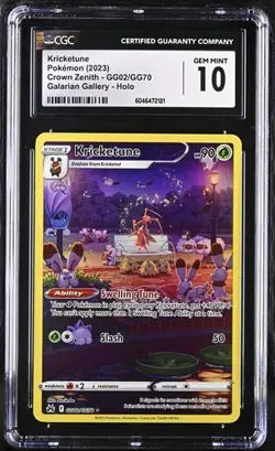 Pokemon CGC 10 Kricketune GG02/GG70 Crown Zenith Galarian Gallery Gem Mint - Image 1