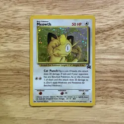 Meowth 10/53 Wotc Promo Holo Swirl Black Star Vintage Pokemon TCG - Image 1