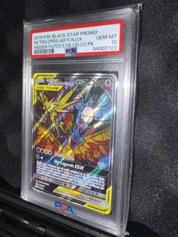 Pokemon Moltres & Zapdos & Articuno GX Holo Hidden Fates SM210 PSA 10 - Image 1