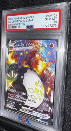 Pokemon Charizard VMAX SV107/SV122 Shining Fates Shiny Rare Holo PSA 10 2021 - Image 1