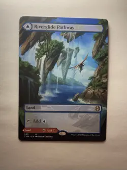 MTG Riverglide Pathway ZNR #289 Borderless NM Zendikar Rising Magic - Image 1