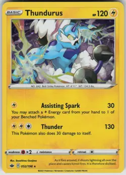 Pokemon Thundurus - (Cosmos Holo) Promo Blister Exclusives 052/198 NM - Image 1