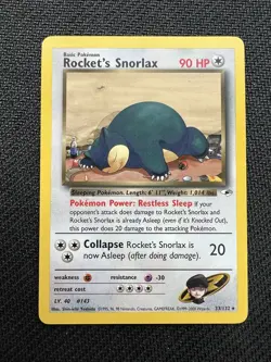 Pokemon TCG Rocket's Snorlax 033/132 Gym Heroes NM - Image 1