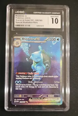 Blastoise ex SIR 200/165 CGC 10 GEM MINT Pokemon 151 Full Art Slab - Image 1