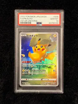 2022 POKEMON JPN SWORD & SHIELD VSTAR UNIVERSE #205 FULL ART/PIKACHU PSA 10 - Image 1