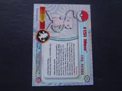 2000 Topps Pokemon Series 3 #151 Mew Blue Logo 1st Edition TV Animation *REAR* - Image 2