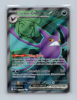 Team Rocket's Crobat ex 217/182 Ultra Rare Destined Rivals Pokemon LP - Image 1