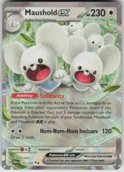 Pokemon Maushold ex Double Rare SV04: Paradox Rift 155/182 NM - Image 1