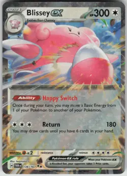 Pokemon Blissey ex Double Rare SV06: Twilight Masquerade 134/167 NM - Image 1