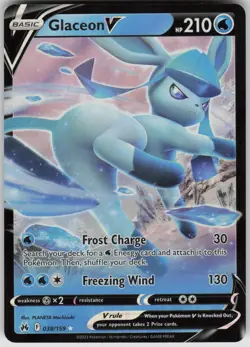 Pokemon Glaceon V Ultra Rare Crown Zenith 038/159 NM - Image 1