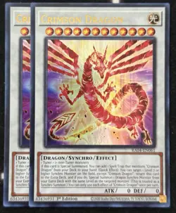 2x - Yugioh Crimson Dragon RA04-EN061 1st Edition Ultra Rare Neat Mint - Image 1